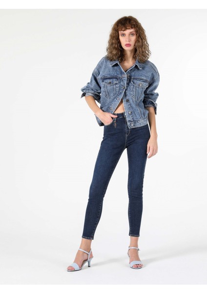 Super Slim Fit Yüksel Bel Dar Paça Kadın Denim Jean Pantolon modelleri