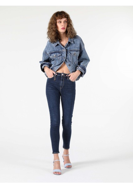 Super Slim Fit Yüksel Bel Dar Paça Kadın Denim Jean Pantolon fırsatları