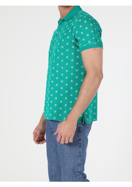 Regular Fit Polo Yaka Erkek Yeşil Kısa Kol Tişört modelleri