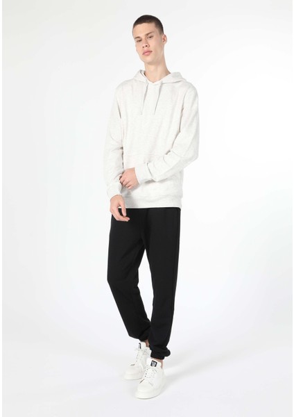 Regular Fit Erkek Beyaz Sweatshirt