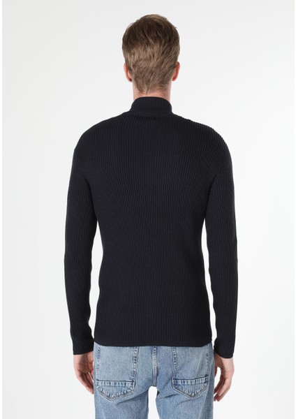 Slim Fit Fermuarlı Mavi Erkek Hırka fiyatları