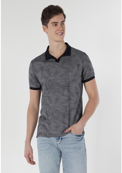 Regular Fit Polo Yaka Erkek Lacivert Kısa Kol Tişört modelleri