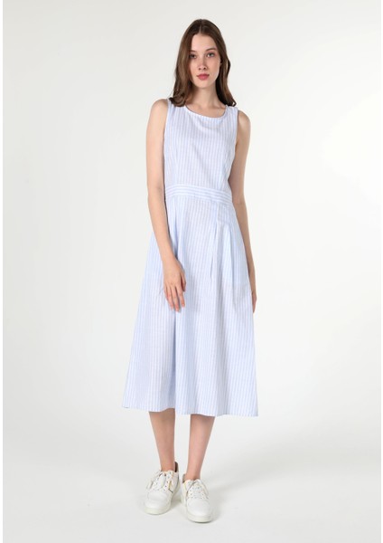 Slim Fit Kadın Mavi Elbise