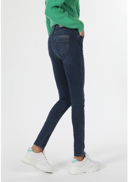 Skinny Fit Yüksel Bel Dar Paça Kadın İndigo Jean Pantolon fiyatları