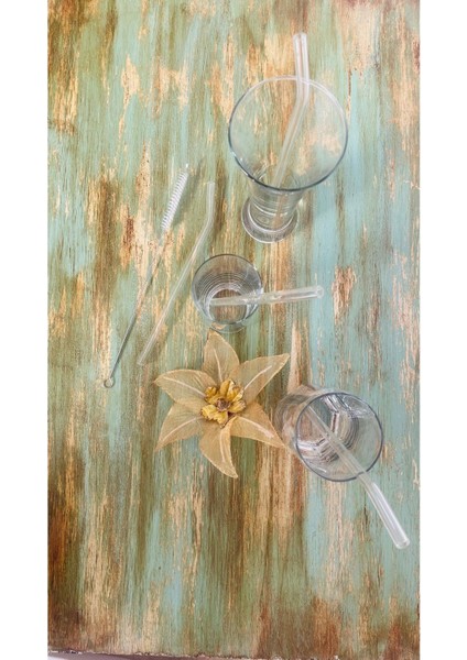 4 Lü Şeffaf Eğimli Cam Pipet Isıya Dayanıklı ve 1 Adet Temizleme Fırçası fırsatları