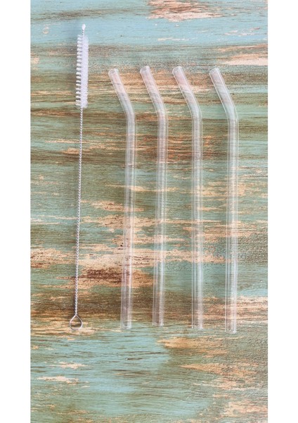 4 Lü Şeffaf Eğimli Cam Pipet Isıya Dayanıklı ve 1 Adet Temizleme Fırçası indirimleri