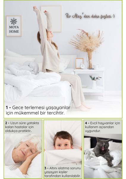 Mikro Fitted Full Kenar Su Sıvı Geçirmez Yatak Koruyucu Alez Çarşaf Beyaz indirimleri