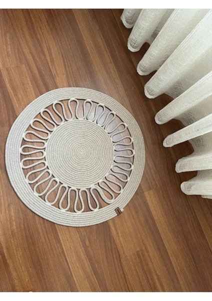 Jüt , Hasır Banyo Paspası; Bohem Paspas,klozet Önü, Dekor, Yuvarlak Yolluk, Mutfak, Salon