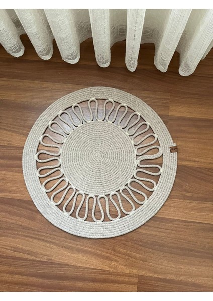 Jüt , Hasır Banyo Paspası; Bohem Paspas,klozet Önü, Dekor, Yuvarlak Yolluk, Mutfak, Salon