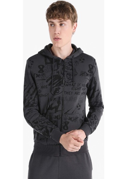 Slim Fit Erkek Antrasit Sweatshirt