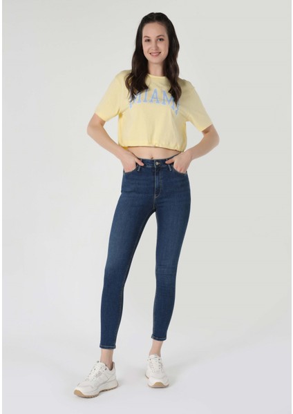 759 Lara Skinny Fit Orta Bel Dar Paça Kadın Denim Jean Pantolon