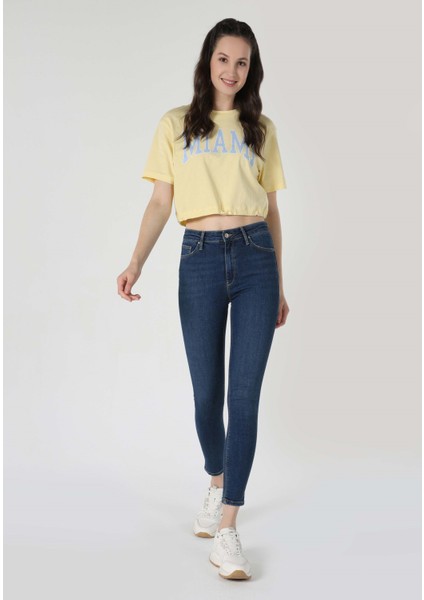 759 Lara Skinny Fit Orta Bel Dar Paça Kadın Denim Jean Pantolon