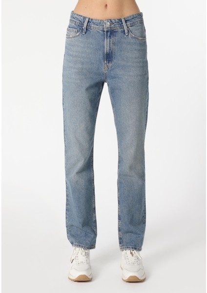 792 Mıla Regular Fit Orta Bel Slim Straight Leg Kadın Mavi Jean Pantolon