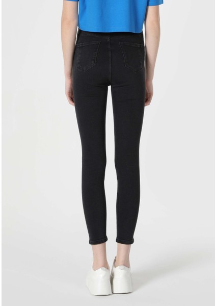 Skinny Fit Orta Bel Dar Paça Kadın Siyah Jean Pantolon fiyatları