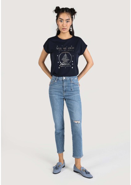 891 Maya Slim Fit Orta Bel Daralan Paça Kadın Denim Jean Pantolon