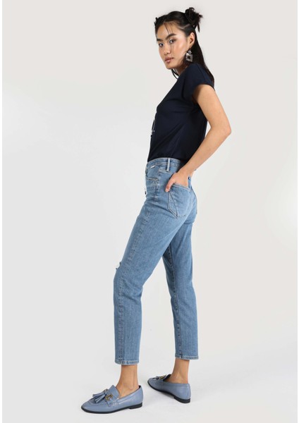 891 Maya Slim Fit Orta Bel Daralan Paça Kadın Denim Jean Pantolon