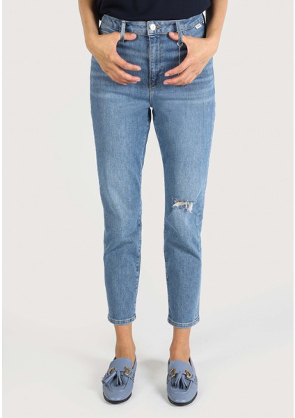 891 Maya Slim Fit Orta Bel Daralan Paça Kadın Denim Jean Pantolon