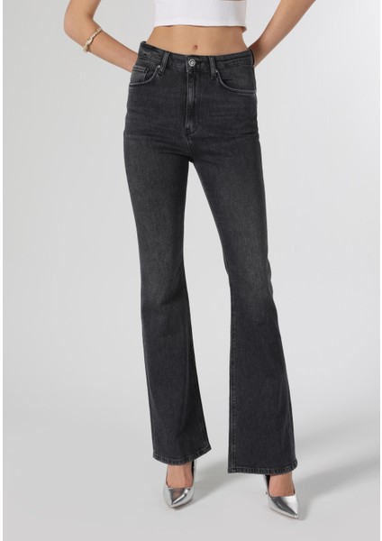 971 Mony Regular Fit Orta Bel Bootcut Kadın Siyah Jean Pantolon