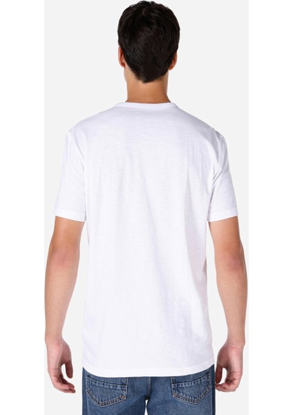 Regular Fit Bisiklet Yaka Basic Beyaz Erkek Kısa Kol Tişört