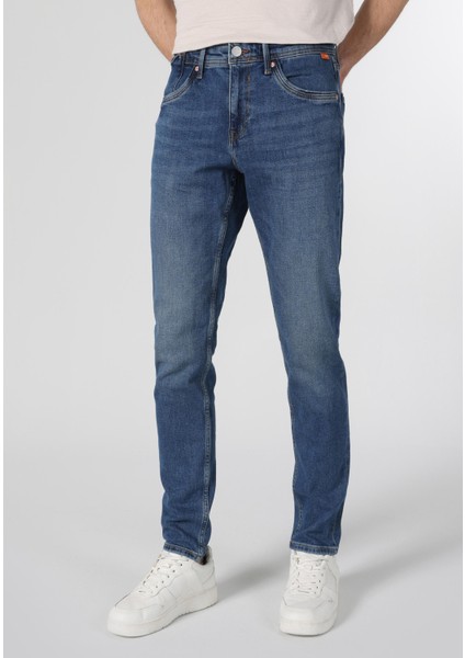 041 Danny Slim Fit Düşük Bel Dar Paça Erkek Mavi Jean Pantolon