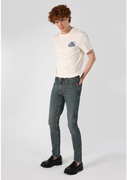 041 Danny Slim Fit Düşük Bel Dar Paça Erkek Denim Jean Pantolon