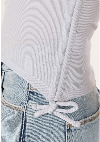 Slim Fit Kadın Mavi Atlet