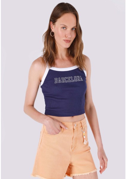 Slim Fit Kadın Lacivert Atlet