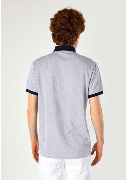 Regular Fit Polo Yaka Jakarlı Erkek Gri Kısa Kol Tişört fiyatları