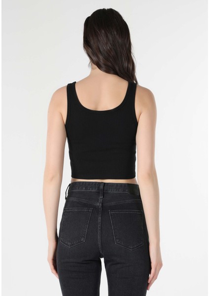 Slim Fit Kadın Siyah Atlet