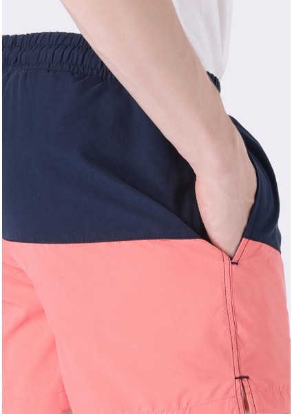 Slim Fit Düz Erkek Kirmizi Deniz Şortu