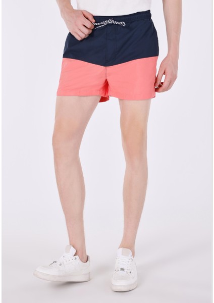 Slim Fit Düz Erkek Kirmizi Deniz Şortu