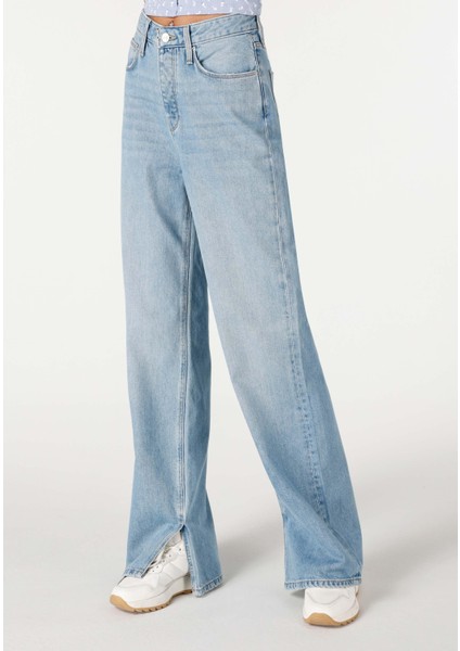 970 Berry Regular Fit Yüksel Bel Geniş Paça Kadın Denim Jean Pantolon