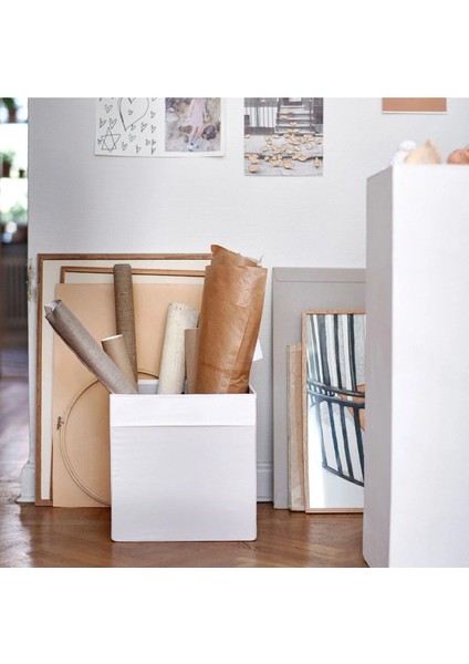 2 Adet Çok Amaçlı Düzenleyici Kutu 33 x 38 x 33 Ikea 2'li Set Saklama Kutusu Gri-Beyaz Polyester fırsatları