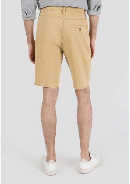 Chino Fit Orta Bel Camel Erkek Şort