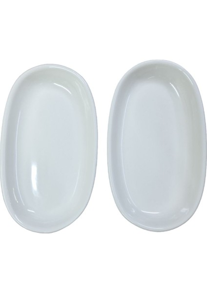 Porselen 20 cm Meze Salata Kayık Tabak 2 Adet