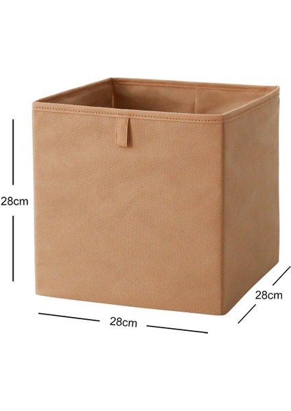 Bej Dolap Içi Çamaşır Oyuncak Düzenleyici Katlanır Saklama Kutusu Organizer 28 x 28 x 28