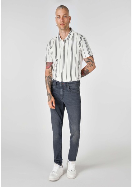 041 Danny Slim Fit Düşük Bel Dar Paça Erkek Siyah Jean Pantolon