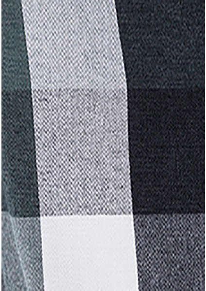 Regular Fit Shirt Neck Kareli Erkek Yeşil Uzun Kol Gömlek indirimleri