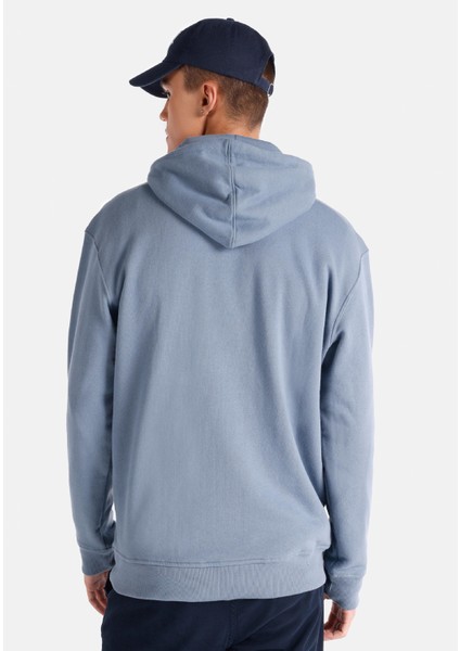 Comfort Fit Erkek Mavi Sweatshirt