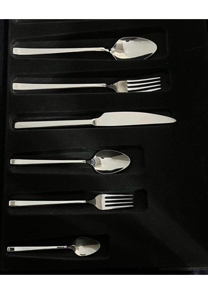 6 Kişilik Paslanmaz Çelik Metalik Çatal Kaşık Bıçak Takımı Seti fiyatları