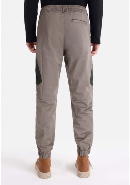 Regular Fit Orta Bel Lastikli Paça Erkek Yeşil Pantolon