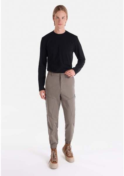 Regular Fit Orta Bel Lastikli Paça Erkek Yeşil Pantolon