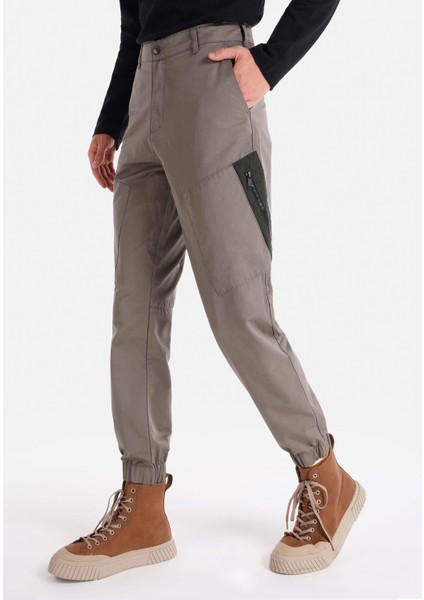Regular Fit Orta Bel Lastikli Paça Erkek Yeşil Pantolon