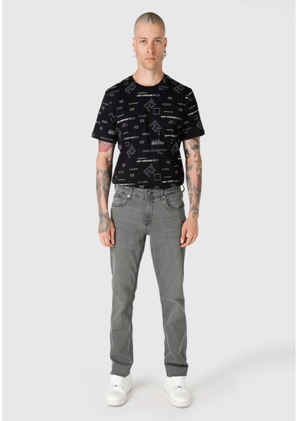 044 Karl Straight Fit Düşük Bel Düz Paça Erkek Gri Jean Pantolon