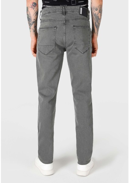044 Karl Straight Fit Düşük Bel Düz Paça Erkek Gri Jean Pantolon