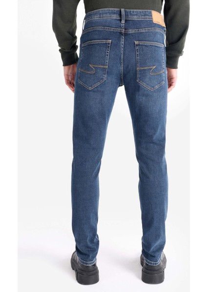 044 Karl Straight Fit Düşük Bel Düz Paça Erkek Lacivert Jean Pantolon