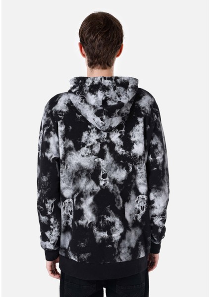 Regular Fit Baskılı Siyah Erkek Sweatshirt