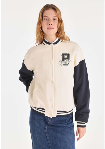 Regular Fit Kolej Beyaz Kadın Ceket Cl1065201