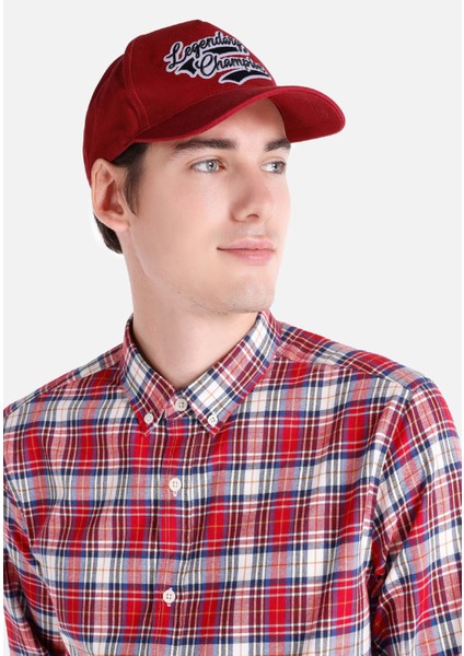 Slim Fit Shirt Neck Ekoseli Erkek Kirmizi Uzun Kol Gömlek fırsatları