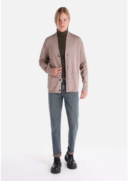 Comfort Fit Erkek Bej Hırka